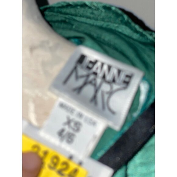 Jeanne Marc Vintage Womens Top & Pants Set Size XS Green Satin Fabric Polyester - Picture 9 of 12